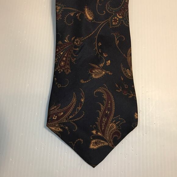 Sheaf & Caber Paisley Silk Short Wide Necktie - Picture 1 of 4
